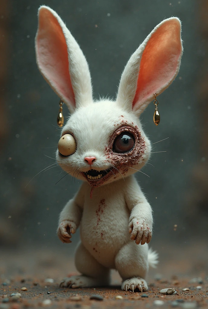 Ultra realistic (scary cute bunny zombie:1.2) portrait, misty dark room, (smoke, smoky background:1.2), (dust particles:1.2), gore, red eyes, professional photography, light rays, insane detail, extreme detail, high poly, hdr, ambient occlusion, art-full.
BREAK 
dark intense blue background, dark theme, dynamic lighting, (soft shadows), (sharp focus), (photo realistic), extreme details, uhd, 8k, <lora:xl_more_art-full_v1:0.7>