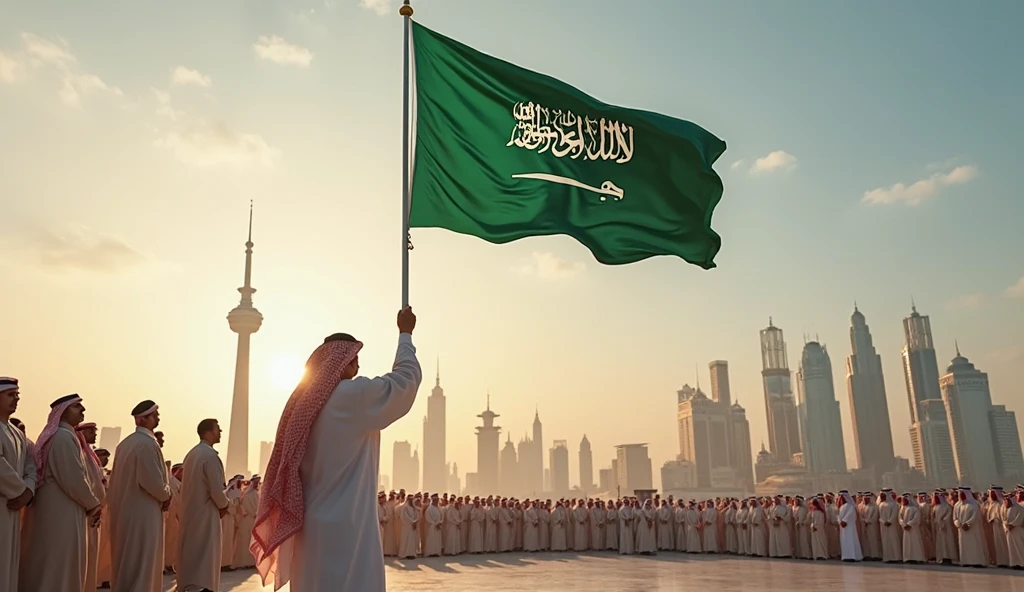 Saudi Arabia flag on shaikh faisal