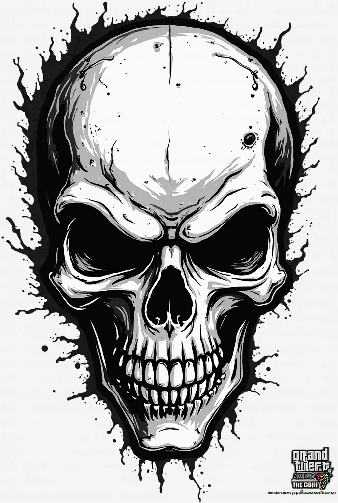 skull t-shirt design, text logo: Without fear, flat-colors, White background, 