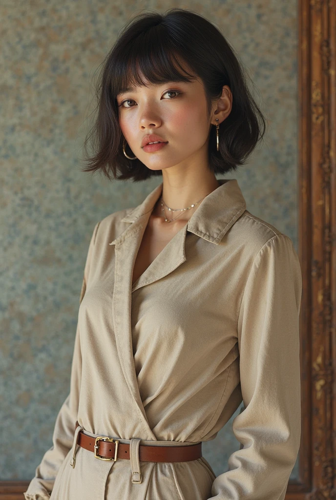 (8K、RAW Photos、Highest quality、masterpiece:1.2)、(Realistic、Realistic)、1 girl、((Completely :1.5、With pubic hair、Large Breasts、Full body from the front、Standing with her  open、))、Lots of eyelashes、Glowing eyelids、skeletally correct、smile、This photo will awaken boys to 