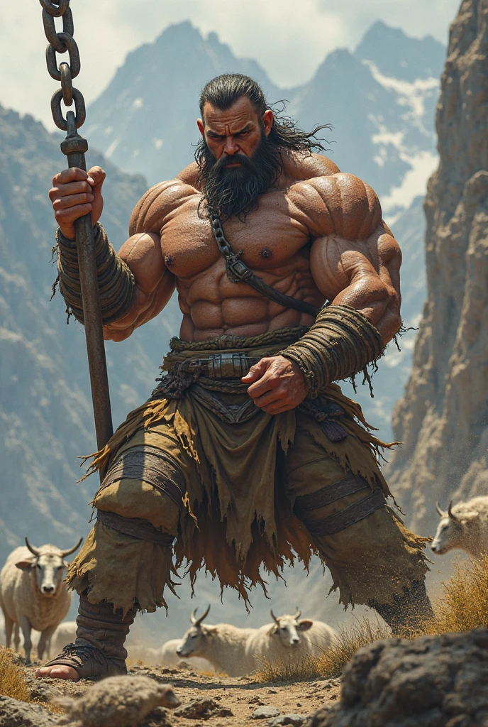 Half-naked man, with body hair, and white