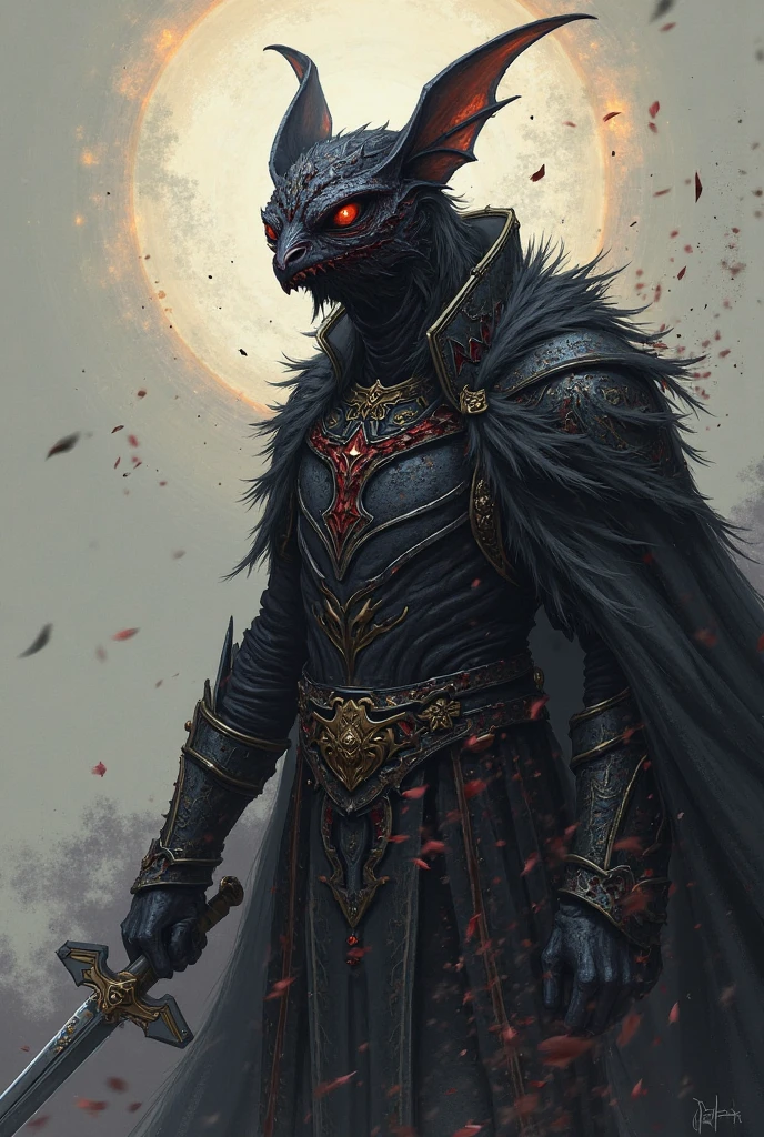 Sir-scion nightshade

General in exidis army– male

⸻

Appearance:

A shapeshifter who’s cursed form is a bat with a dignified appearance he’s always wearing a mask to hide his disfigured face burnt by dragon fire

⸻

🧪 Origin:

sir-scion was once a dignified sword master and head knight in the kingdom he was born in known even though out the world thats was until a dragon under disguise in the royal capital killed the king and blamed it on him he was set for execution the sly dragon wanted the kingdom sword master out the way so he could take over the kingdom 
⸻

🛠️ Powers:
    •    Nightshade family swordsmanship -a sword technique with 100 forms. 
    •  echo scream –a loud sonic boom like scream that reaches up to 100 feet away.
    •   The grief of a swordsmaster – a move that allows sir-scion to use his spirt as energy to coat his sword with power.
    •    Scionic blitz  – channeling all of his power it allows jim to move faster than light for 15 seconds.

⸻

🎭 Personality:

Graceful. coldly stoic. Often thinks the best way to talk is crossing swords.often uses his sorrow as a creed of vengeance.