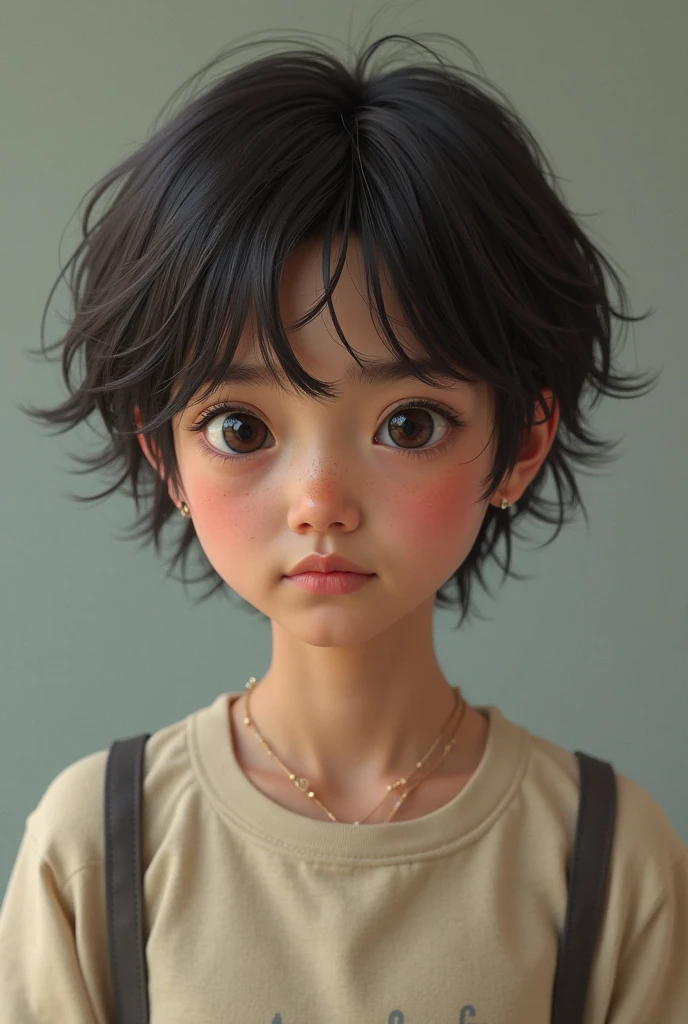 , 5 years old, cute face, bang, short hair, full body, toward fiew