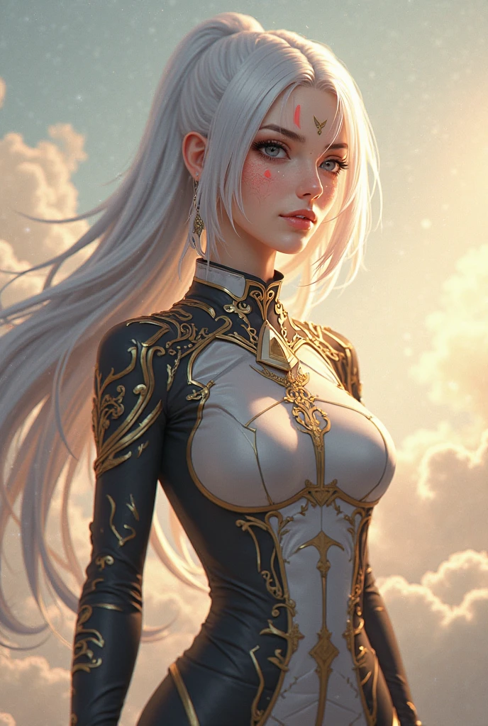 (masterpiece, top quality, best quality, official art, beautiful and aesthetic:1.2),(1girl),extreme detailed,(colorful:1.3),highest detailed,sunset,sea,white hair,(fractal art:1.3),