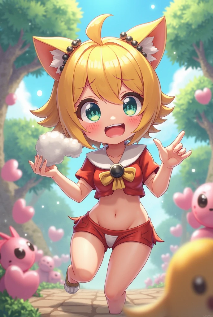 the elf,Critters,adolable,Wear underwear,White panties with kitten pattern