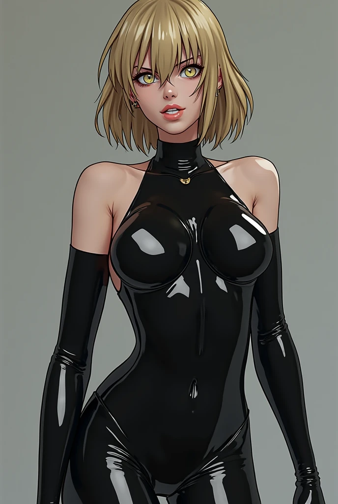(masterpiece, best_quality, ultra-detailed, immaculate:1.3), epic, illustration, elf assassin lord villainess, latex , lingerie,, short skirt,blonde hair, swept bangs,Middle Part, (asian:1.3), small breasts, slim figure, full body, , on a plain background,, ojou-sama pose<lora:EnvyBeautyMix09:1>