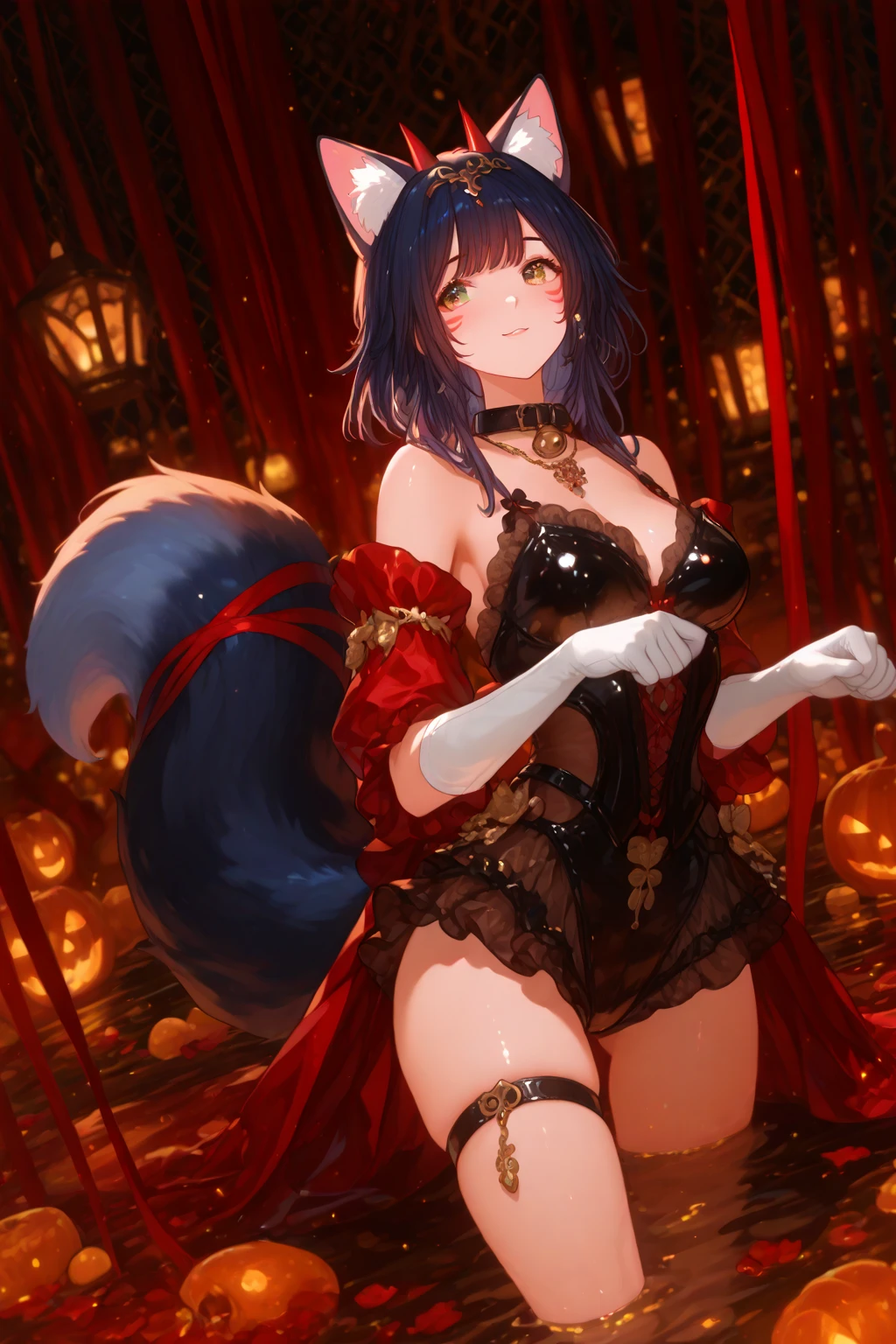 ((hermosa y detallada loba, cola larga, cola peluda))) chica adolescente 18 years, (((18 years))) high definition 1:1(((hembra))) ((antro)) zorra, (((cuerpo azul)))ross tran, por Ruan Jia, por zaush, por Foxovh, cinematic lighting, seductor, zorra, Vista de cuerpo completo,((cuerpo completo)) cabello desordenado, ((cabello rojo)), (cola turquesa), Ojos azules detallados, pose sumisa, Vista desde abajo, Vista lateral,(pupilas en forma de corazon) ((shy and timid)) detalladas, (8k la mejor calidad, obra maestra ) posando, Muy bien, hermoso, small detailed, Shy and seductive posture arching downward so we can see her., ropa arabe((habitacion linda)) desnudez sensual, hincada, vista de espalda , cara de placer, piernas abiertas,detalllado 1:1, cuarto de noche, horario nocturno, habitacion nocturna, Atardecer