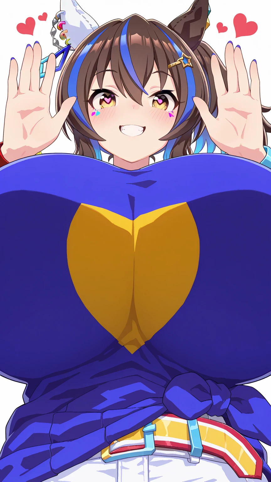 Leviathan Megaman 1 girl, looking at viewer, blue hair, Blue eyes,classroom background, Blushed, glasses, classroom clothes