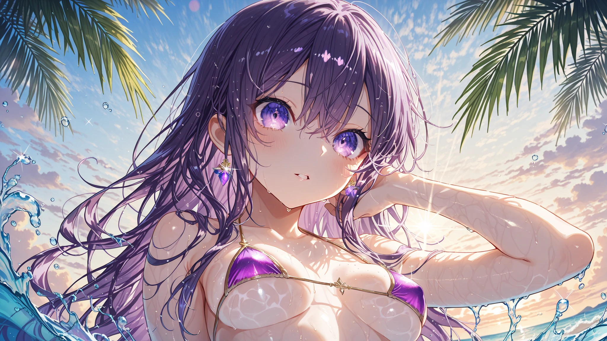 ((Masterpiece)), (((Best quality))), ((Ultra-detailed)), ((illustration)), (Solo), Dynamic Angle,Pink curls, Hairpins, Succubus, Smile, star earrings,nipple tassels_Earrings,flower_wreath,Hair_Flowing_polypubic hair,Sunlight, submerged, Wet,full bodyesbian,A whirlwind of fire,Fluttering flowers and leaves,angelicales,The demons,