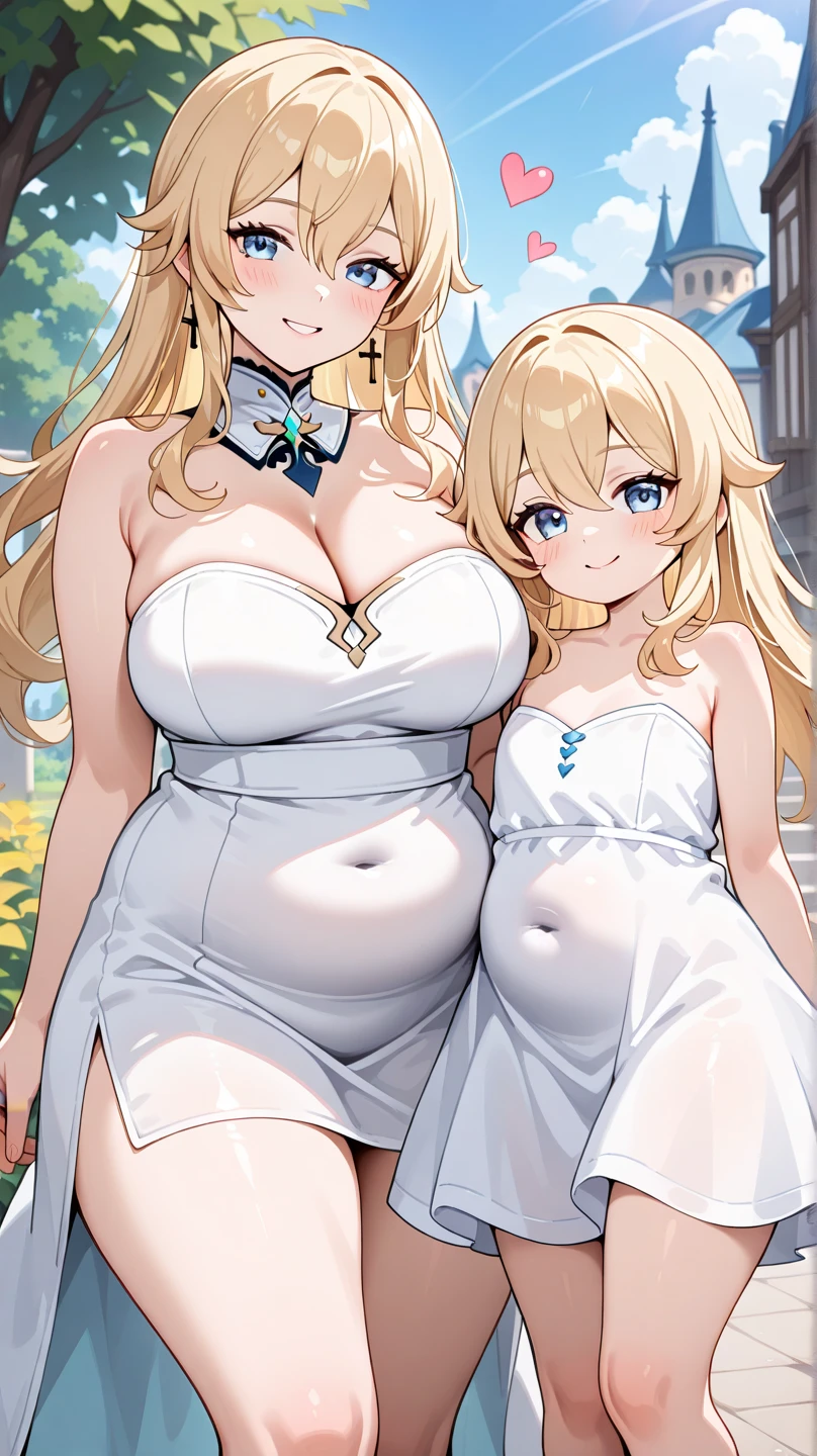 hand on right woman's shoulder, clear hand, 5 fingers, lencería, tetas enormes , cameltoe