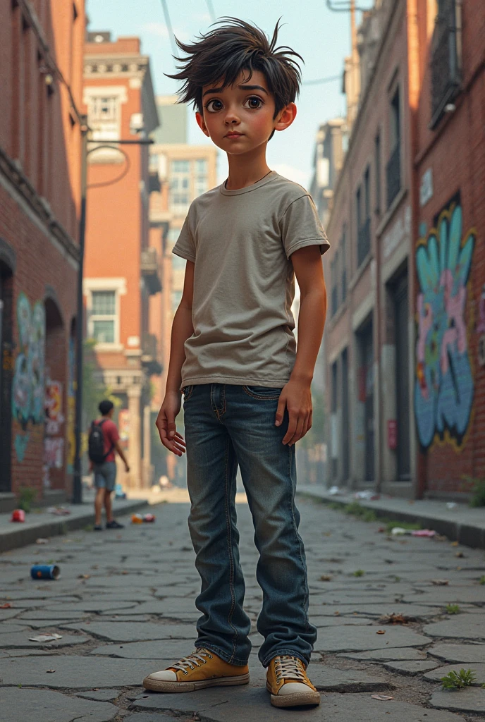 A medium shot of a charismatic young boy influencer, 2, with black short hair, captured in a London museum posing. Profesional cinematography camera 