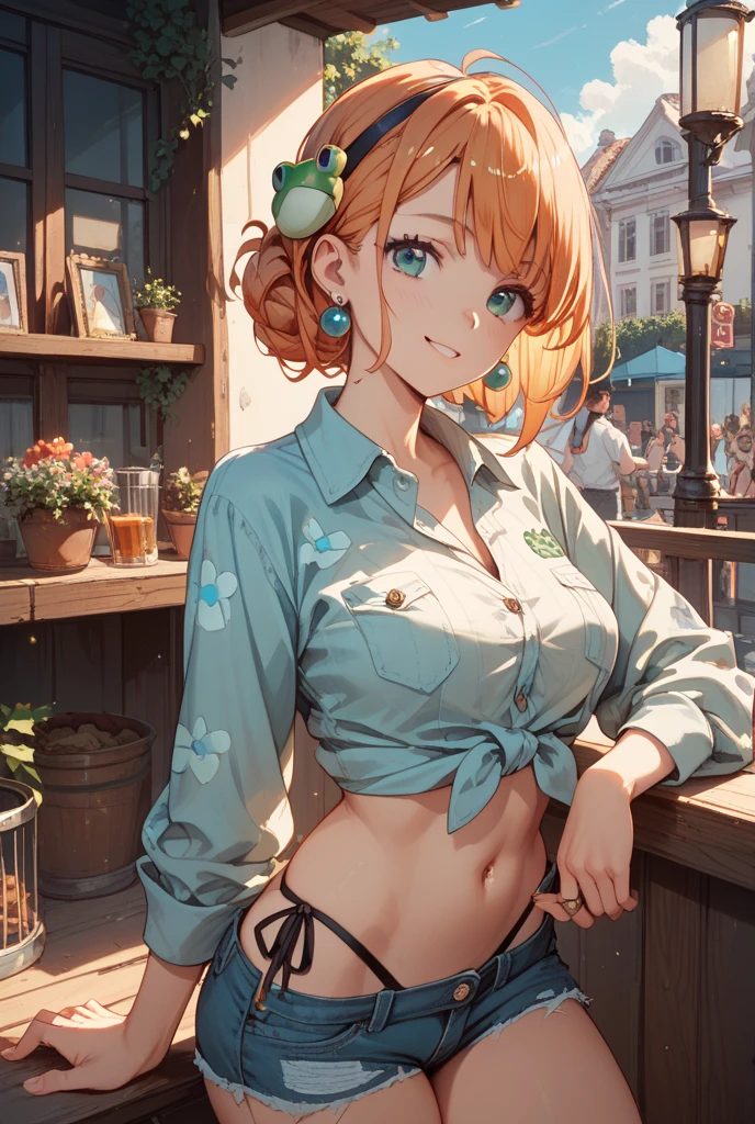 (masterpiece:1.2, highest quality), (realistic, photorealistic:1.4), beautiful illustrations,
looking at the viewer, whole body, Front view:0.6,
1 female, Japanese, ((Redhead chignon:1.9, while tying my hair:1.6)), blown hair, bangs, hair between eyes, big breasts,
beautiful hair, beautiful face, beautiful and detailed eyes, ((shining eyes:1.6)), beautiful clavicle, beautiful body, beautiful breasts, beautiful thighs, beautiful feet, beautiful fingers, (Inside a convenience store:1.4),
((White and green striped collared short sleeve shirt:1.8, Green pleated skirt:1.6,apron:1.3, choker)),
(Are standing),
(Look at the viewer while blushing:1.3)