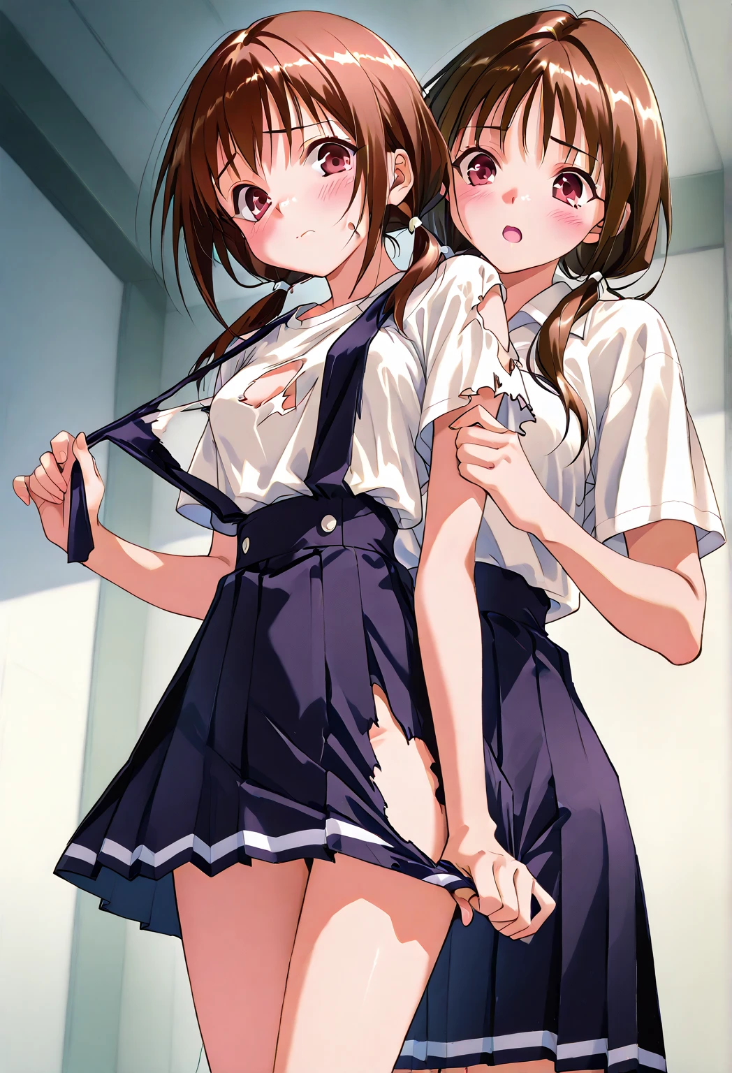 (masterpiece, Highest quality), (((Perfect Anatomy, Anatomically correct))), ((1 Girl)), Long hair, Braiding、Blunt bangs, Light brown hair, happiness, Green Eyes, hair ornaments, School_uniform, short_Dispel, just_feet, blue sky, window, Front view, Insights,The body is slim, Compresses on the chest, ((Beige cardigan,Green pleated skirt、Blue Neck Ribbon、White knee-high socks)),Pastel colored pantiesが見えている、((Pastel colored panties))、((Shiny panties))、((Normal location:1.4))、(((Straddle))),((feetを開いて座らされた…))、((orgasm:1.6)),((((M-shaped legs:1.1))),((Lift up your shirt:1.5)),((Showing off your bra)),(((Lace bra))),Award-winning bra designs、Random Color Bra、((((M-shaped legs:1.1)))、((orgasm:1.3)),((((M-shaped legs:1.1))),(((Sex with a man))),(Vagina Penis),Erotic atmosphere,Stupid,shortness of breath:1.6,((Pussy juice:1.3))