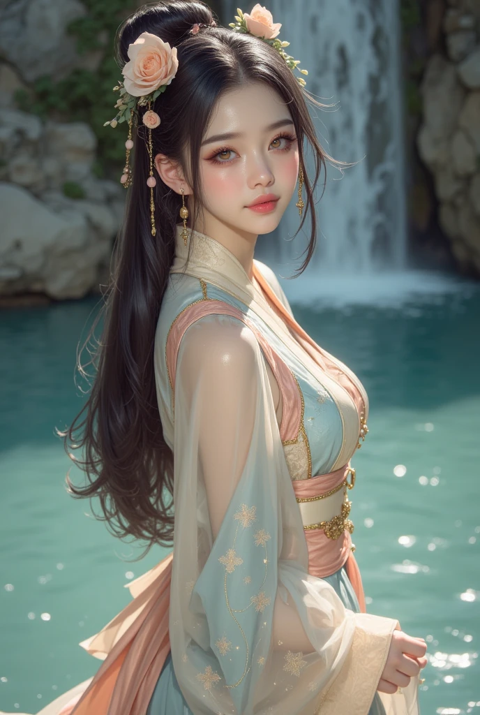 (masutepiece:1.Photoreal Stick:1.4, 8K), top-quality, ​masterpiece, 超A high resolution, Professional camera work, Grow Light Effect, Realistic portrait, Cinematic Light, Highly detailed skin and  texture:1.3, The ultra-detailliert, A detailed eye, Detailed limbs, autumn night, Precincts of the shrine:1.2, Autumn foliage scenery:1.2, 1girl in, Cute sexy 22 year old slim woman, Fair skin, ((Natural smile:0.9, Totally captivates you:1.0)), (Backshots, Calm pose), ((accurate shrine maiden costume)), ((voluptuous breasts:0.9)), (Beautiful blue eyes, Eyes that feel beautiful eros:0.85), Sexy face:0.4, (A mouthfeel that feels beautiful eros:0.85), ((Too cute beauty:0.9))