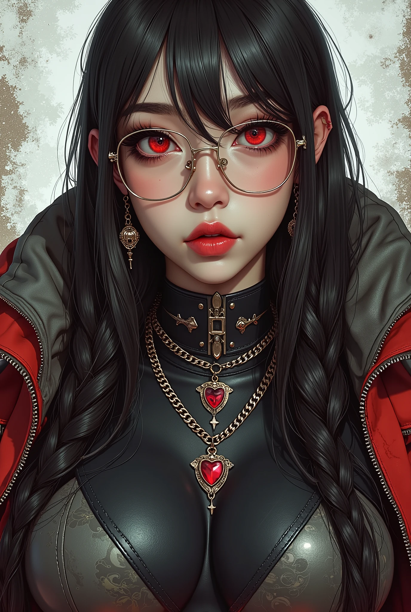 ( Highest Quality, best illustrations,high image quality:1.2), (Horror Fantasy:1.5), (ink and watercolor:1.5),(Ominous Scenery :1.5),(A lot of dust rises:1.5),( Dirt Track :1.5),(wonderful:1.5),(masterpiece:1.5), (Powerful figures:1.1、Big Breasts:1.3) 、 ((((glasses、closeup shot, cute、 red eyes、 Evil Ruby's Cursed Necklace )))),(((glasses、Big Breasts、 braids)))、 cute face, raise eyebrows , ,(Fatal Beauty, charming beauty ) ,(Mysterious Charm:1.1),(Big Breasts、attractive silhouette), high image qualityテクスチャ 、High Quality Shadows、 beautiful and delicate face 、 beautiful, delicate, eyes are sticky liquid dripping 、 ray tracing 、 20th Generation、 cute K-POP girl、( The Face of Korea )、Thin face、( Ulzan-6500-v1.1:0.6)、 Face of Pure Loss _v1 , ( beautiful and delicate face , beautiful and delicate eyes, perfectly balanced face , high image quality skin , detailed skin, lens flares {x} perfect ratio 4 fingers to 1 thumb :1.25)、 DSLRs、 地獄から来たbeautiful悪魔女 , ATTRACTIVE GIRL , Real Girls, Gurwitz, Gurwitz-style Artwork , Girl Roleplay, Realistic 3d style, cgstation Popular Topics,, 8k portrait rendering BYMR. nomi ,(truth,truth:1.4,glassesの少女 :1.2)、cheek、 glossy lips, 1. オーバーサイズ comment: comment、 come up with an oversized design that covers shoulder to knee.。 navy blue or black are standard colors .、[ Soft khaki or beige , wait.、 Pick the right color for the season 。 2. choose the color that suits your skin : To protect yourself from the cold、 choose the color that suits your skin 、 ニットの質感と色を commentに合わせてください .。 3. ワイドレッグ pants: pants, choose a wide leg design 、combines mobility and style。Dark tone denim or black pants look great.。 4. knee-high boots: オーバーサイズ commentに含まれるもの、boots are black or dark brown Match the texture and color of the fashionable.、 Gives a stylish impression 。 5. accessories: The 。 Disney 、 long necklace 、6. handbag: handbag、let's match the color of your outfit.