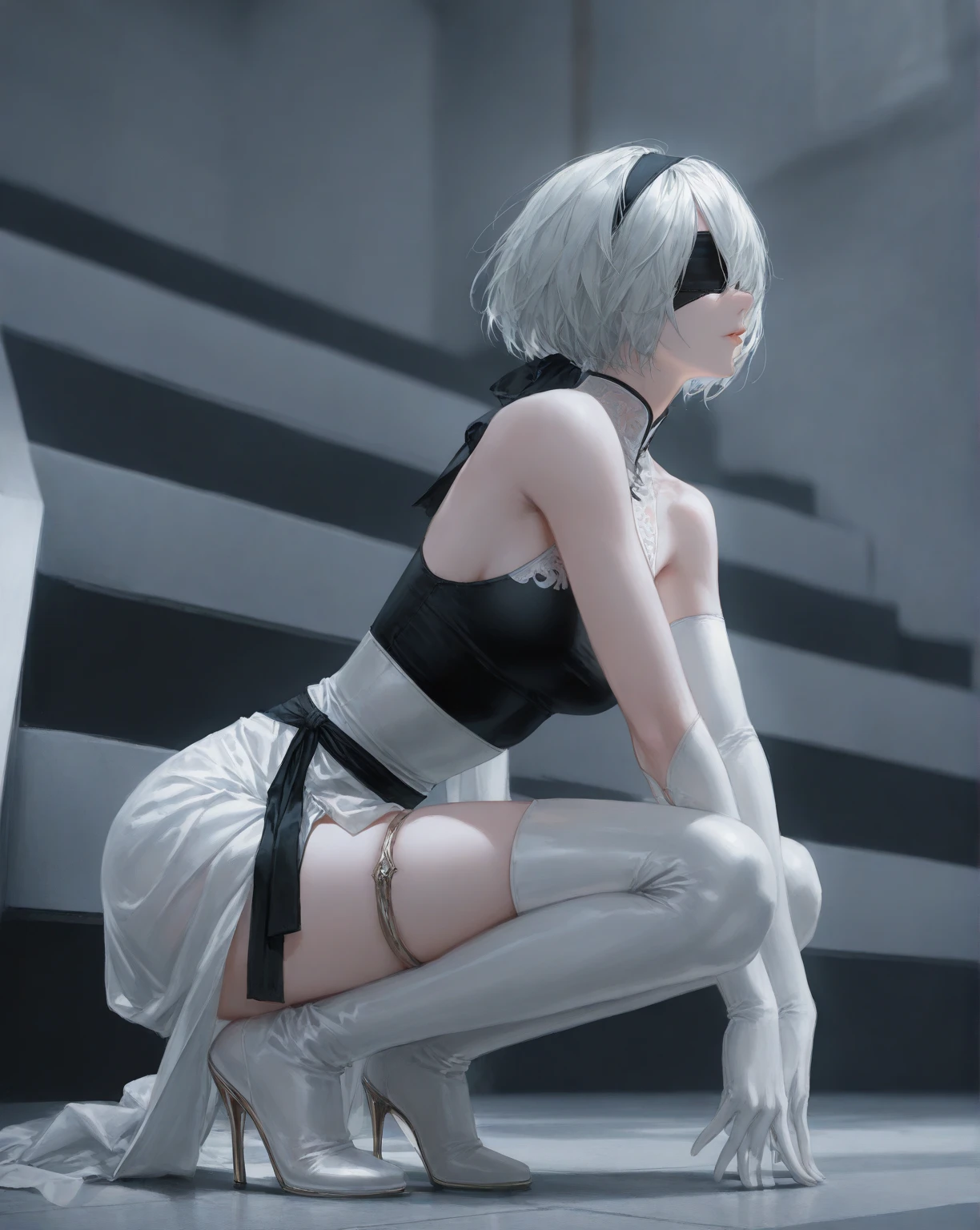 Zenith, 1 girl, standing alone,  cerulean_eyeballs, blond_body hair,  ssmile, far away_sleeveless, big fit ass_breastsout, they broke up_bangss, rot_chemise, bangss, hypdertailed, blackw_cinta, maroon_overskirt,  neck_cinta, pants, far away_overskirt buceta