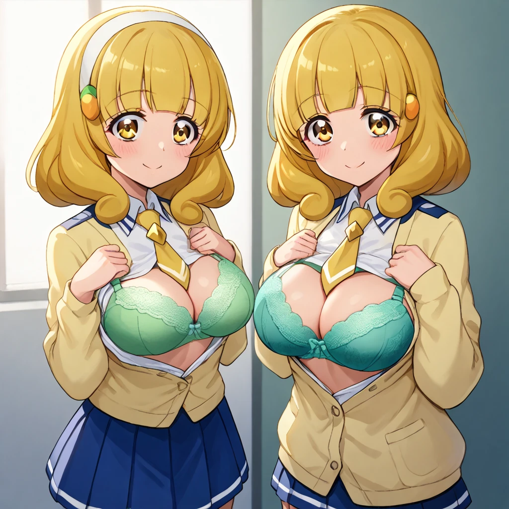 (best quality:1.5, highres, UHD, 4K, detailed lighting, shaders), blonde wavy hair, gyaru, large breasts, short sleeve , cleavage, unbuttoned shirt, bra, sexy, skirt, (pov, close shot), earrings, smiling, standing, classroom background (masterpiece, best quality, hi res:1.2), 1girl, (solo:1.2), pklacey, detailed skin, street, park, trees, grass, backlessclothes, backless dress, purple dress, close-up portrait of an anime heroine full of confidence and mischief of the background of character selection of a group of anime girls with eyes of different colors, kantai collection style, full body, kantai collection gallery, arte oficialwork, personajes de azur carril, arte oficial, chicas de primera linea style, clear and sharp rpg portrait, character selection portrait, Also, 8K!!, Ilustraciones oficiales del anime., chicas de primera linea cg, finos detalles. chicas de primera linea, chicas de primera linea universe