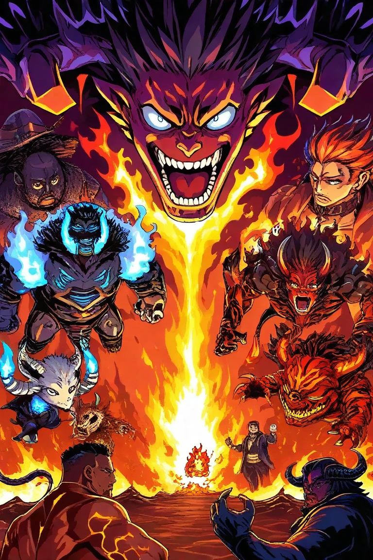Night parade of One Hundred Demon, flawless and fantastic, image featuring a pair of different kinds of mythical creatures including yaksa, orges, oni, tengu, kappa, kitsune, kappa, (vibrant color), masterpiece, ultra 4k wallpaper, in the night
