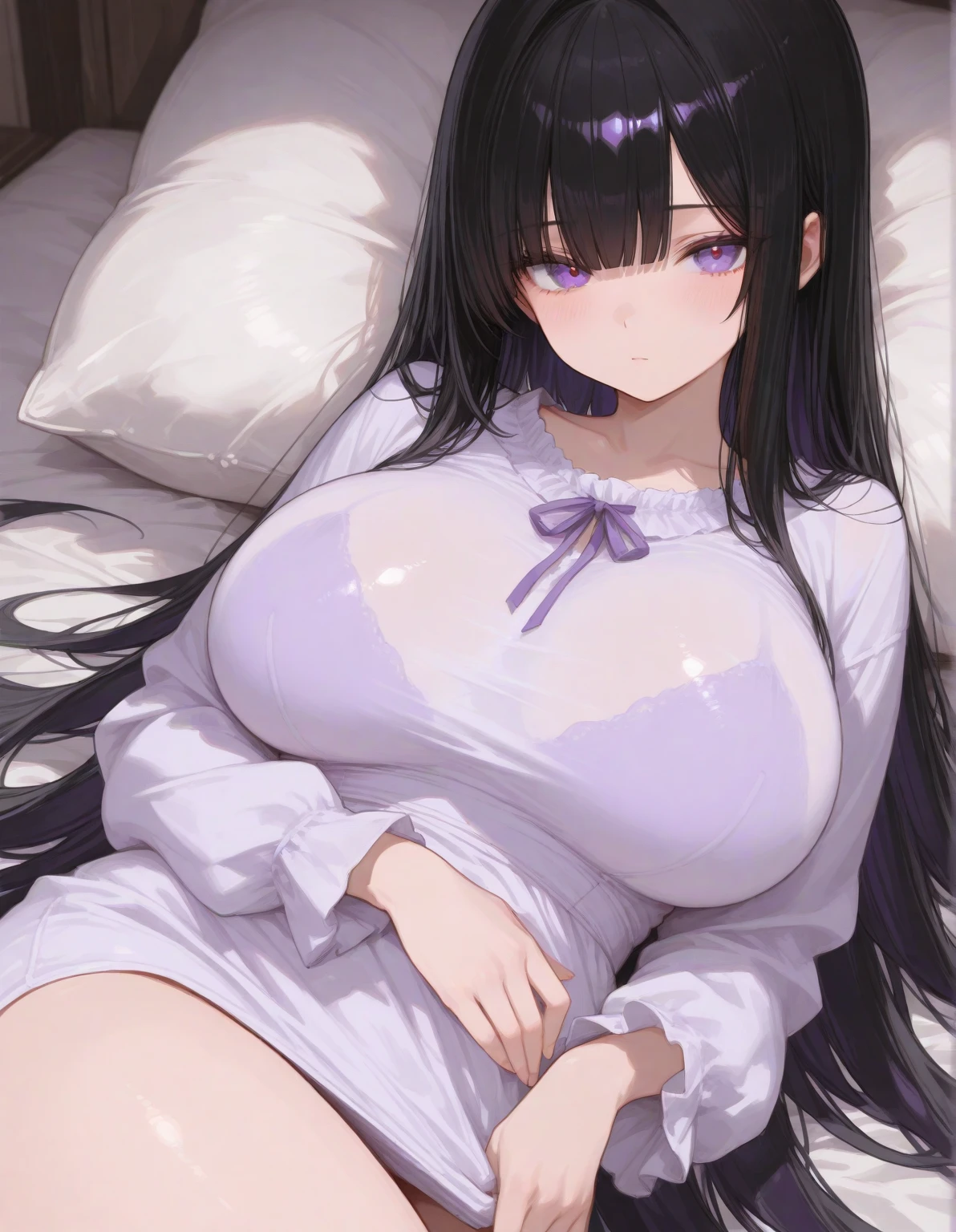 master piece、best quality, high resolution、(( ultra-detailed)),((lie down)),beautiful detailed face,deep detailed eyes,((sparkling eyes)),((heart earrings)),(shy),Plump legs , ((seductive big areola)), blush,((big breasts)),Attractive plump body,bare chest,大きいtits,tits,(pink areola),nipple,attractive breasts,((魅力的大きいtits)),Eroticいtits,Eroticい胸,((plump body)),裸の胸Eroticい,裸のtitsEroticい,Erotic,tits,(attractive areola),((fox tail)),((Kyuubi)),((fluffy tail)),((Fluffy cat ears)),(long black hair),(messy hair)