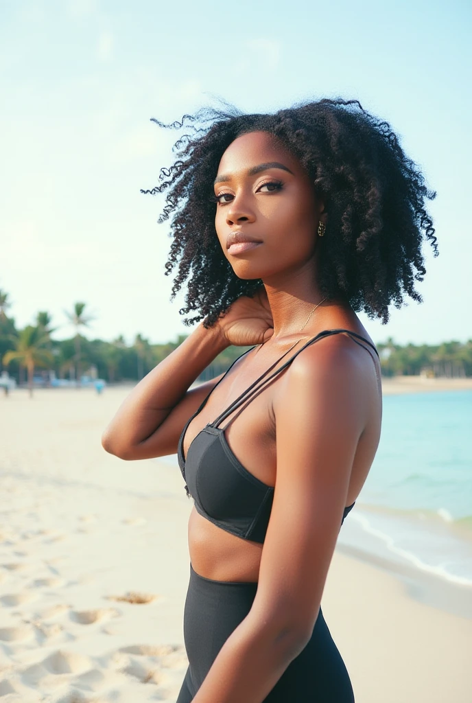 Guadeloupéenne fille négresse de face