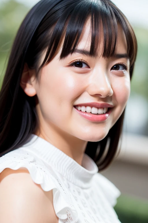 a woman,1 girl,black hair, hair bobbles, longeyelashes, solid circle eyes, light smile, mole under eye, piercing, light smile, shy, puckered lips, Surrealism, drop shadow, stereogram, ass pov, atmospheric perspective, depth of field, first-person view, f/1.8, 8K, super detail, ccurate, best quality, highres, best quality,full body,professional lighting,Cleavage