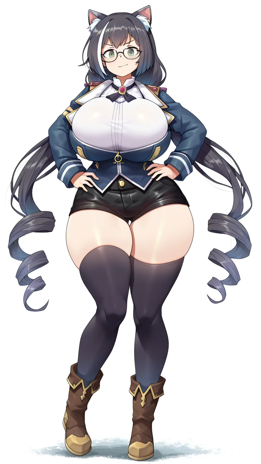 Knee-high socks、{(((Wide Hips)))、 (((plump and thick thighs)))、((Big Ass))、(Big Breasts)、Sexy pose