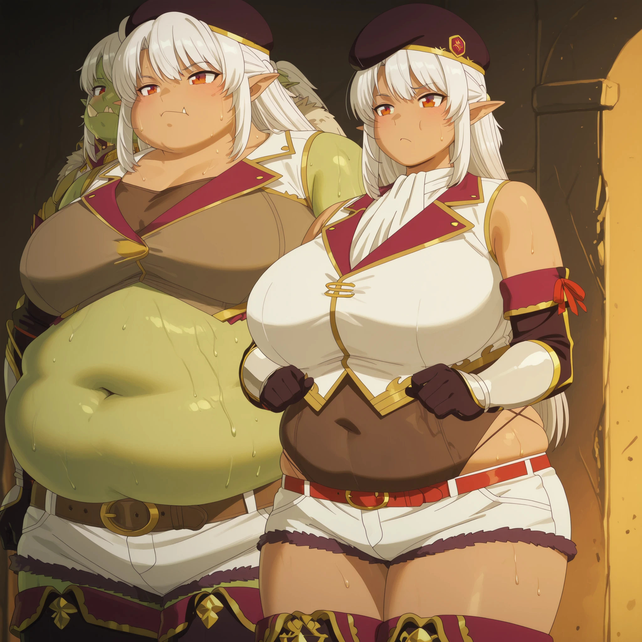 masutepiece, Best Quality,Watching from behind，Back view，《White-haired elf》, The bikini,, Thigh boots, Blackface Mask, Face, Portrait, close-up, Glowing eyes, Green smoke,Big Assa， Black background,Colossal tits，raised chest，Barebody，Buttocks close up，Angry look，devil's figure，Docking screen，Spread your legs and squat，View of a woman's buttocks from below