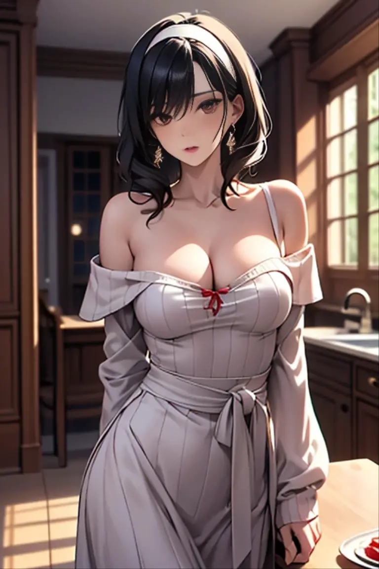 (masterpiece,Highest quality,8K,Ultra-high resolution),Emphasize the face,BREAK,1 person,Very beautiful adult woman,Slim body,Very large breasts,Bust 120,Upturned chest,Cleavage,BREAK,Purple Hair,Thick eyelashes,(Red eyes),short hair,unkempt,A slightly shy face,BREAK,White blouse,Long skirt
