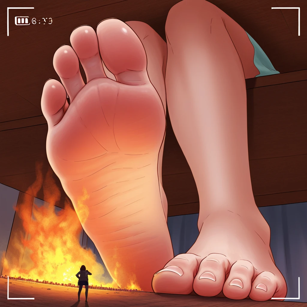 Foot heart,Fire roasting,sole,wounded,gal girl,torture