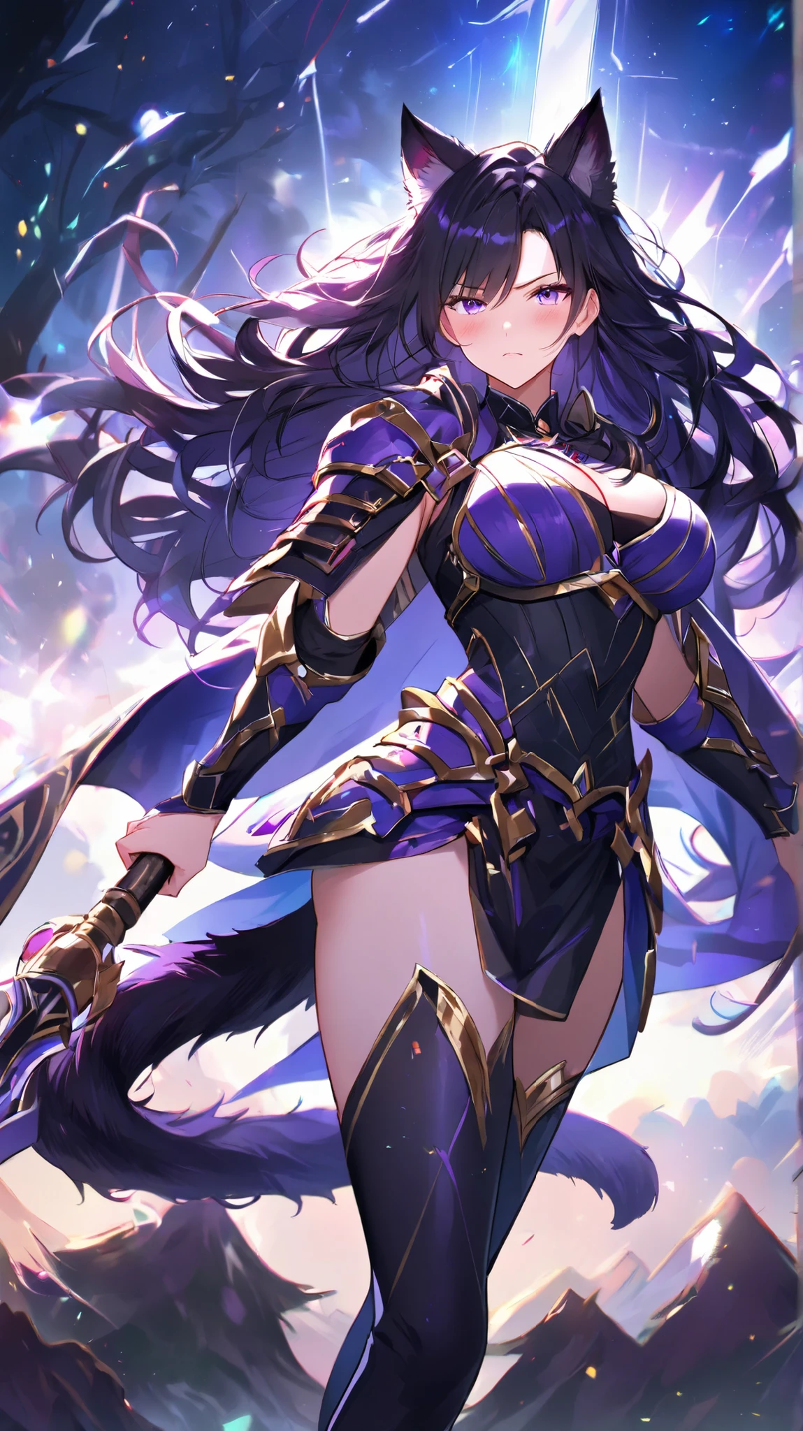 <lora:shixiang-10:0.8>,shixiang,sword,armored dress,cleavage, medium breasts,light smile,best quality