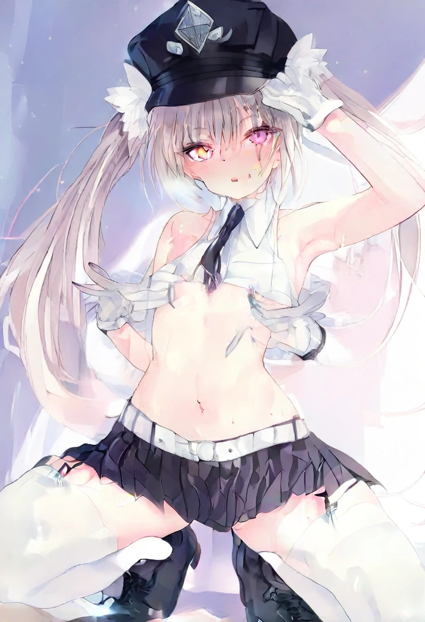 opening legs，Bunny ears，No underwear， the feet，is shy，sitted， Feet，Exposed genitals，clear liquid，Bigchest，transparent panty，soaking wet，Hold your thighs from behind with your hands，Emotive expressions，Ambiguous，taunt，Succubus，Unoccluded，There is no lower limit，Mesh socks，black lence stockings