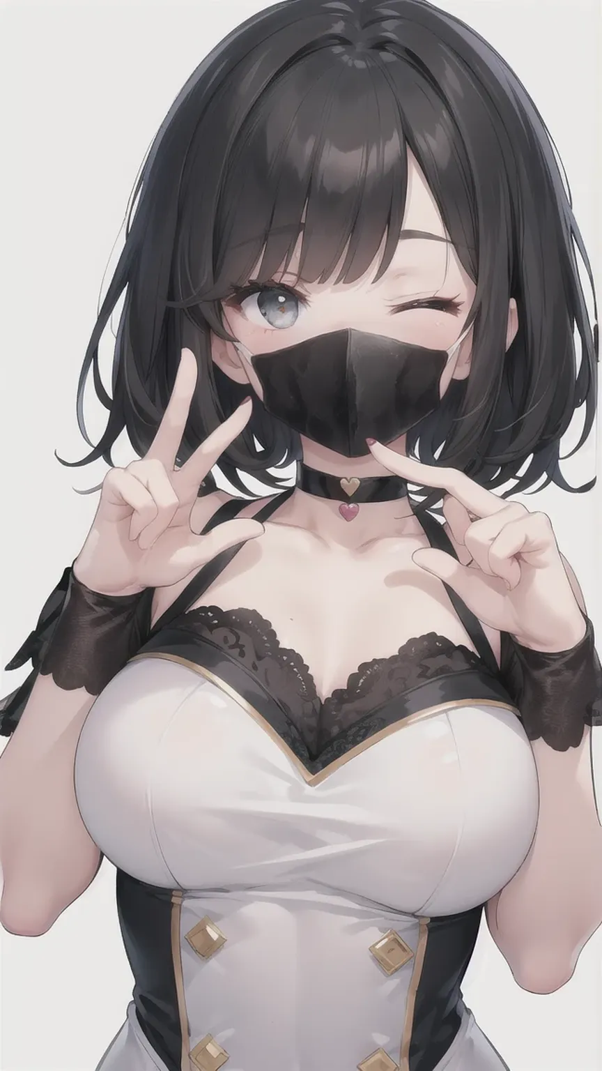 plague doctor, 1girl, solo, capuz, masking, coxas, luvas, sem rosto, plague doctor mask, deitada de costas, visao traseira, olhando sobre o ombro, bunda media, coxas curvadas, lingerie preta sexy