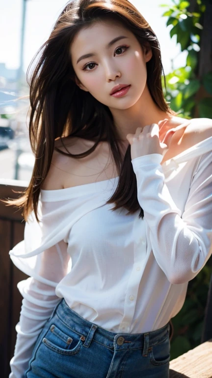 (realistic, photo-realistic:1.37),(8k, RAW photo, best quality, masterpiece:1.2), cute, ultra-detailed, heart-shaped pupils, physically-based rendering, ultra high res, looking at viewer, photorealistic, realistic, solo, photorealistic, best quality, ((micro areola)), extremely detailed face, extremely detailed eyes and face, beautiful detailed eyes, haunting smile, childish looks, Messy hair, floating hair, slender, slender arms, big breasts, erected nipples, ((no brassieres)), (sheer summer sweater), (mini skirts), total body,