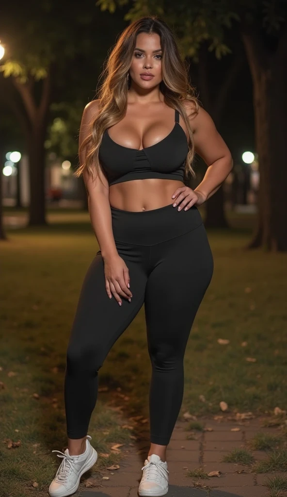 (ultra high definition), (ultra high definition), (full sharpness), (maximum quality), (Cinematic), (8k), (very black Girl), ((very tall girl), ((chubby)), ((extremely beautiful)), (alone), ((full body)), (ultra detailed face), (ultra detailed eyes), (ultra realist eyes), (perfect body), (delicate hands), (very detailed hands), (studio lighting), ((front view)), (very sexy), (malicious smile), (soft skin), (very insinuating), ((perky butt)), (((wearing leggings ))),(((cut off t-shirt))), ((ultra wide hips)), (very thick thighs), ((very thin waist)), (very small breasts), (very big ass), (natural skin), (unique), (totally realistic), (very hot), (very fat ass), (very wide ass), (so sweet), temptation), (very wide pubis), (broad bones), (very round ass), ((no belly)), ((flat belly))