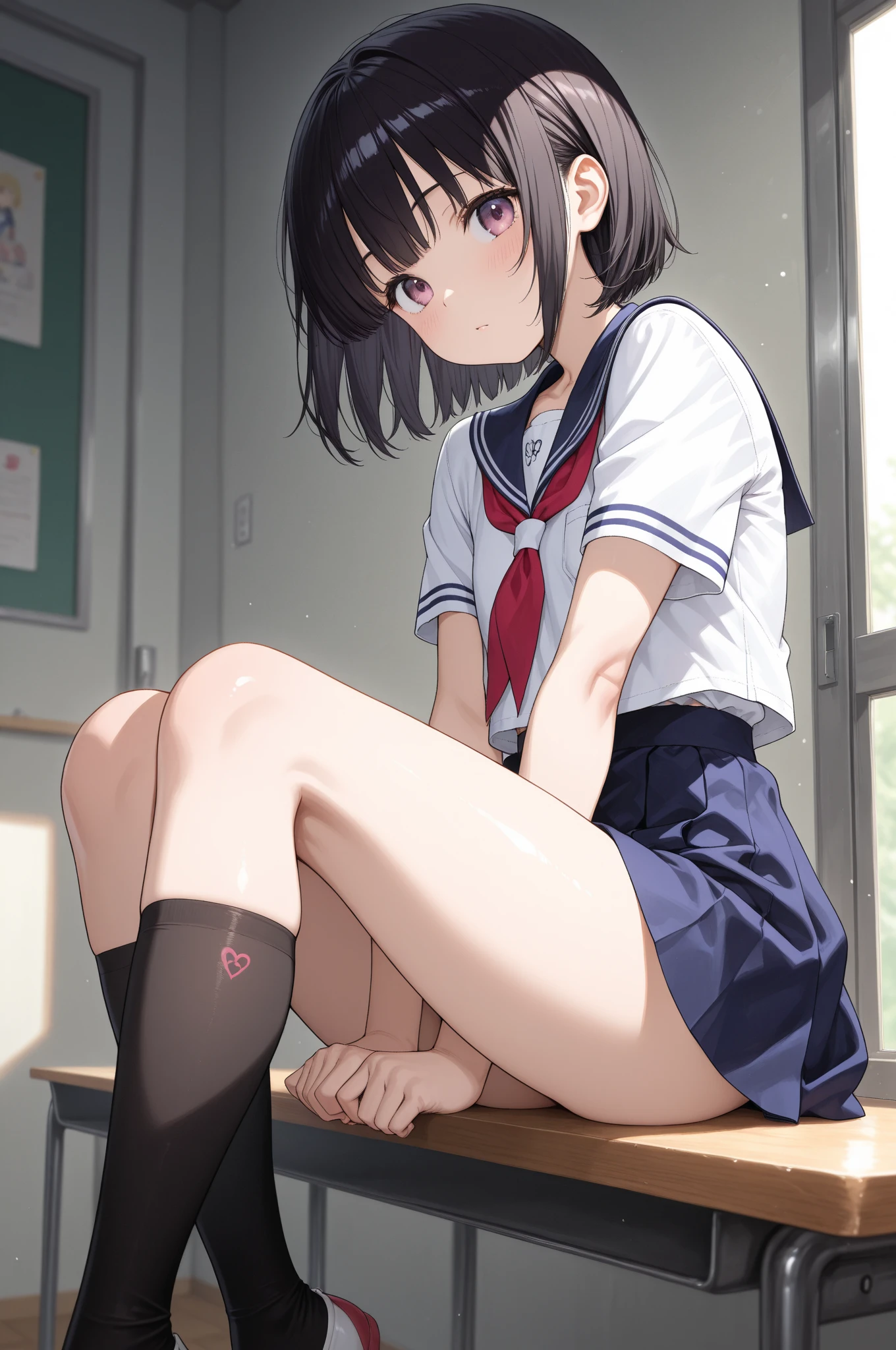 shinkai makoto, kimi no na wa.,
detailed background, beautiful and detailed face, beautiful, smooth skin, skin texture, beautiful teenage girl, ((3 beautiful girls)), short black hair, cute hairstyle, changing clothes in school classroom, smiling, laughing, sexual expression, smiling face, cute colored sailor uniform, white sailor collar, plaid pleated mini skirt, bright colored knee-high socks, punch shot Anime girl sitting at a desk by the blackboard in the classroom, beautiful anime , cute anime girl, white panties, cute, seductive anime girl, anime moe art style, beautiful anime girl squatting, best anime girl, smooth anime CG art, attractive anime girl, cotton panties, surreal, young anime girl, wearing sneakers ,white panties,full color,(masterpiece,best quality:1.2),high resolution,high resolution,in 8k,real live action,RAW photo,best quality,masterpiece,very delicate,high resolution RAW color photo,professional photo shoot,great face and eyes,super high resolution,RAW photo,beautiful,beautiful girl,(solo:1.2),black hair,big tits,blushing,smiling,big,,showing to the viewer,squatting,(squatting panty shot:1.2),panty fully visible,blushing,shy smile,outdoors,outside the house,obscene content,graffiti porn,,sitting with knees up,sitting with heels on the ground,holding knees with hands,shins facing forward,body facing forward,sitting with heels on the ground,legs spread,legs spread,white panties,8k photo,live shooting,best resolution,masterpiece:1.2,real,photorealistic ,High contrast,Photon mapping,Realistic,High detail,Professional lighting,Low angle:1.2),(Single girl),(Single:1.5),(Height:165cm),(18 year old high school girl),(Japanese high school uniform),(Summer blouse:1.2),(Checked short skirt:1.2),(Student with white shirt ribbon:1.2),(Squatting facing forward),(Legs spread:1.2),(White panties:1.5),(Camel toe),(White sneakers:1.2),(Perfect balance:1.2),(White panties visible under skirt:1.5),(Vagina clearl