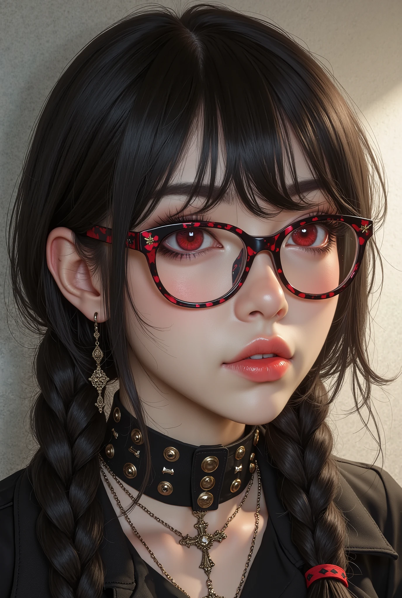 ( Highest Quality, best illustrations,high image quality:1.2), (Horror Fantasy:1.5), (ink and watercolor:1.5),(Ominous Scenery :1.5),(A lot of dust rises:1.5),( Dirt Track :1.5),(wonderful:1.5),(masterpiece:1.5), (Powerful figures:1.1、Big Breasts:1.3) 、 ((((glasses、Closeup Shot, cute、 Red Eyes、 Evil Ruby's Cursed Necklace )))),(((glasses、Big Breasts、 braids)))、 cute face, raise eyebrows , ,(Fatal Beauty, charming beauty ) ,(Mysterious Charm:1.1),(Big Breasts、attractive silhouette), high image qualityテクスチャ 、High Quality Shadows、 beautiful and delicate face 、 beautiful, delicate, eyes are sticky liquid dripping 、 ray tracing 、 20th Generation、 cute K-POP girl、( The Face of Korea )、Thin face、( Ulzan-6500-v1.1:0.6)、 Face of Pure Loss _v1 , ( beautiful and delicate face , beautiful and delicate eyes, perfectly balanced face , high image quality skin , detailed skin, lens flares {x} perfect ratio 4 fingers to 1 thumb :1.25)、 DSLRs、 地獄から来たbeautiful悪魔女 , ATTRACTIVE GIRL , Real Girls, Gurwitz, Gurwitz-style Artwork , Girl Roleplay, Realistic 3d style, cgstation Popular Topics,, 8k portrait rendering BYMR. nomi ,(truth,truth:1.4,glassesの少女 :1.2)、cheek、 glossy lips, 1. オーバーサイズ comment: comment、 come up with an oversized design that covers shoulder to knee.。 navy blue or black are standard colors .、[ Soft khaki or beige , wait.、 Pick the right color for the season 。 2. choose the color that suits your skin : To protect yourself from the cold、 choose the color that suits your skin 、 ニットの質感と色を commentに合わせてください .。 3. ワイドレッグ pants: pants, choose a wide leg design 、combines mobility and style。Dark tone denim or black pants look great.。 4. knee-high boots: オーバーサイズ commentに含まれるもの、boots are black or dark brown Match the texture and color of the fashionable.、 Gives a stylish impression 。 5. accessories: The 。 Disney 、 long necklace 、6. handbag: handbag、let's match the color of your outfit.