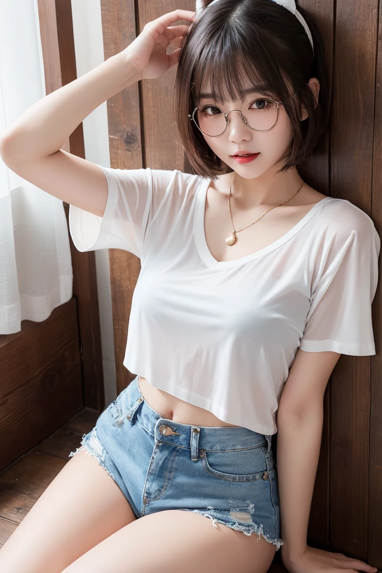 a closeup, masterpiece, top-quality, FULL ANATOMY、Raw foto, Photorealsitic, faces, unbelievable Ridiculous, beautiful a girl, cute little, shorth hair, White underwear、depth of fields, hight resolution, ultra-detailliert, finely detail, ighly detailed, extremely detailed eye and face, Realistic pupils, foco nítido, Cinematic lighting、flat breast、tiny chest、small tits、(Petite bust:1.2)、Petite bust、 (Slimed、small tit、flat boobs、small tit)、 Delicate and sexy collarbone、Deep chest、a 20 yo woman、Sexual facial expressions、sexy pose、 (Panties are visible)、 Wet body、Blushing、Sweating、Very embarrassed look、The face is bright red、short-hair、Straight bob hair、Shorthair with bangs、A smile、Schoolgirl Uniform、Panties are visible from the skirt、Very detailed 8k wallpaper、Sheer white shirt、Navy blue ribbon at the collar、Dark blue pleated micro mini、Show me your whole body、Plump panties、White Sox、Lift the hem of the skirt、Lift the hem of the skirt to your stomach with both hands、Lift the hem of the skirt yourself,、Showing her panties to the camera、is standing、Classroom