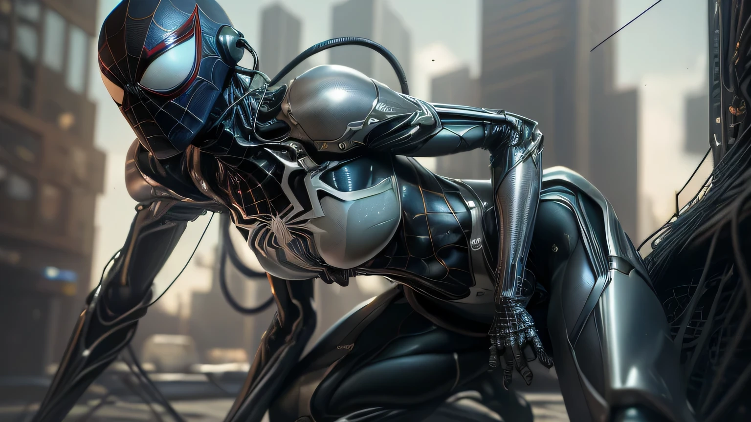  
masterpiece, best quality, intricate details, highly detailed raw photography, photorealism, photorealistic, soft focus, volumetric lighting, volumetric shadows, cinematic light, large-scale, 8k-perfect-arnold
1boy, armspiderverse,  ((__color__ armored )), glowing eyes, helmet, spider web print, ((((__posture_poses__)))) 
((__subject-scifi__ background__)) 