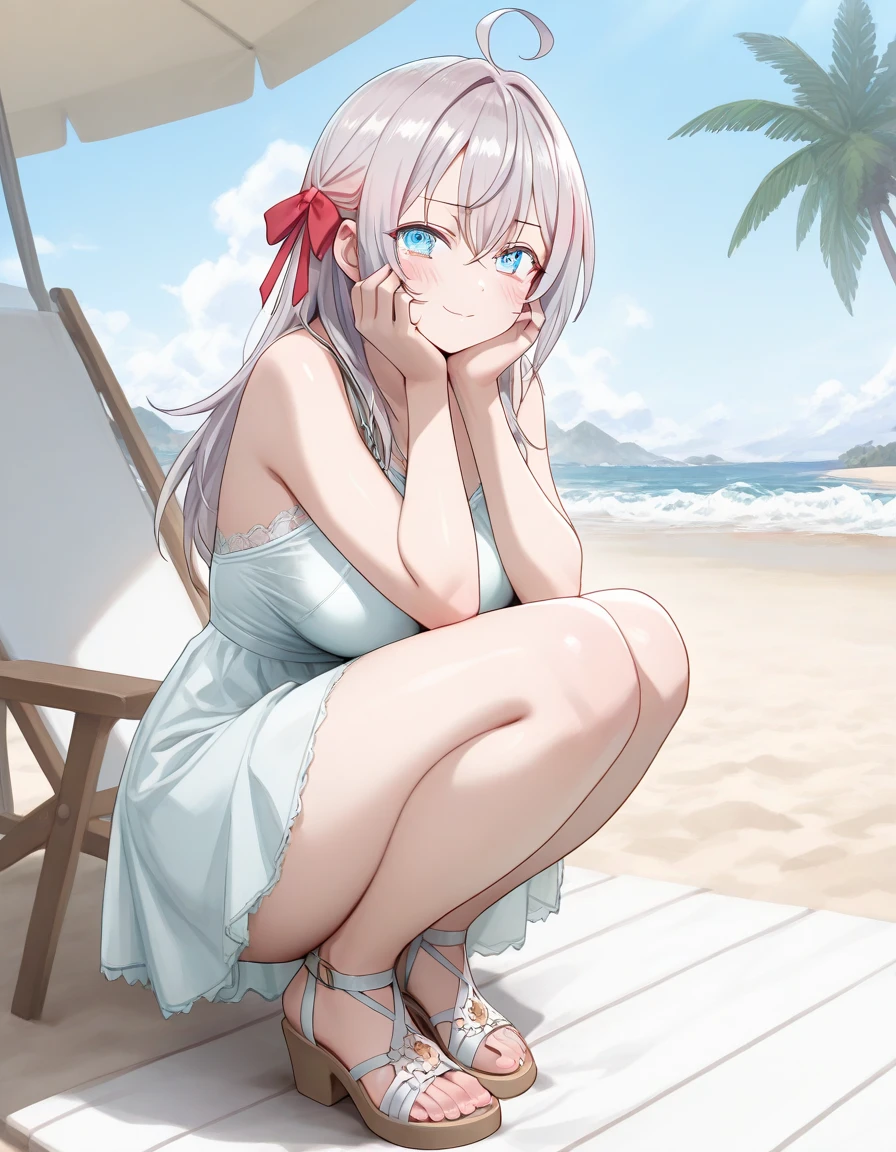 ultra-detailed,(best quality),((masterpiece)),(highres),original,extremely,<lora:kalala_Dim8:1>,Clara,1girl,barefoot,red jacket,jacket,long sleeves,bare legs,,open clothes,sweater