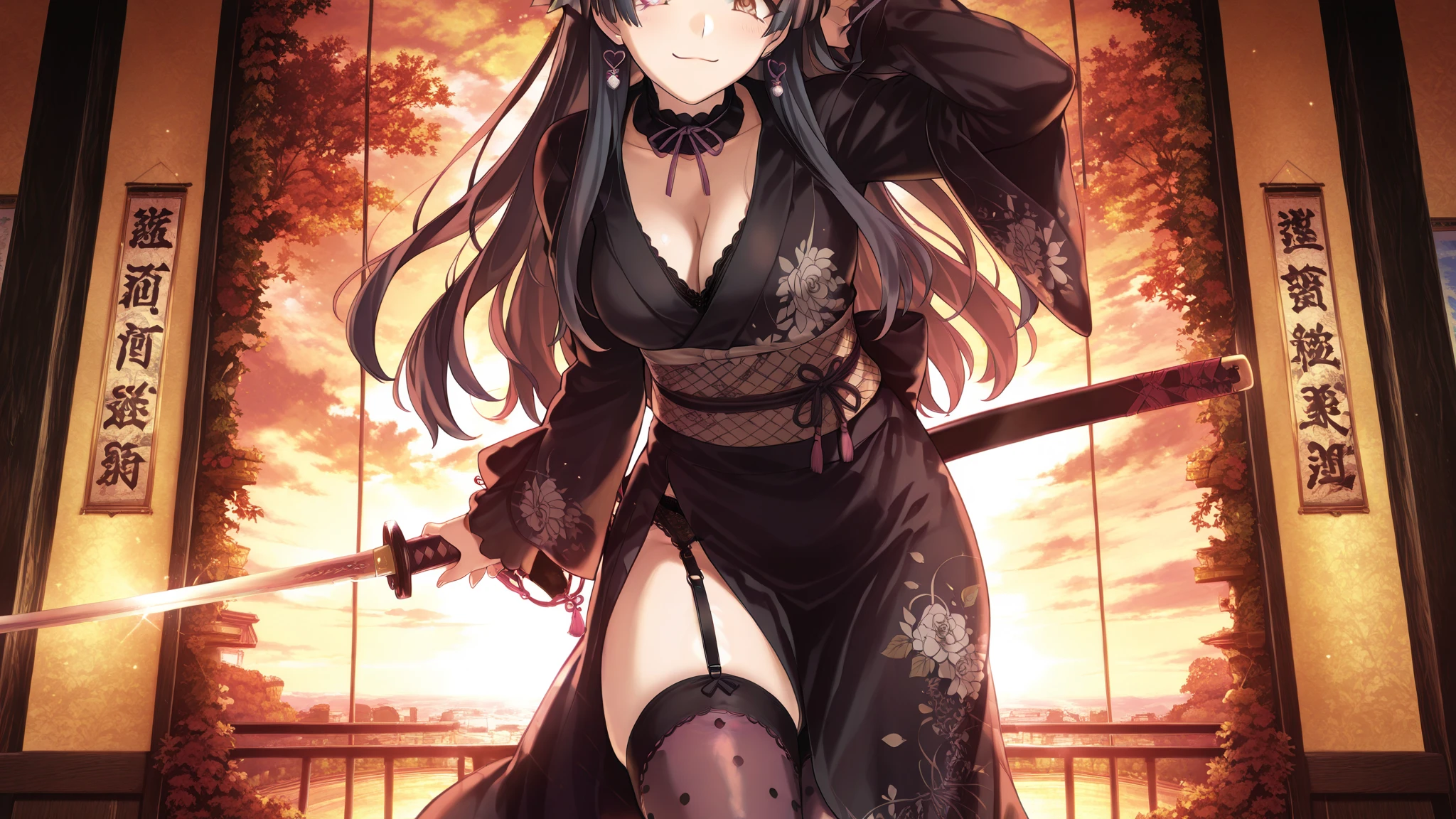 indoors, 1girl,standing, <lora:tachibanayama_v1:0.7>tachibanayama,black hair, long hair,hair ornament, black kimono,, <lora:flatBG:-0.45> ,<lora:flat2:-0.45>,(dark light:1.2),(hyper extreme detailed),(masterpeace),(hyper extreme),(photorealistic),game cg,llustration,novel illustration,beautiful lighting,light from the front,