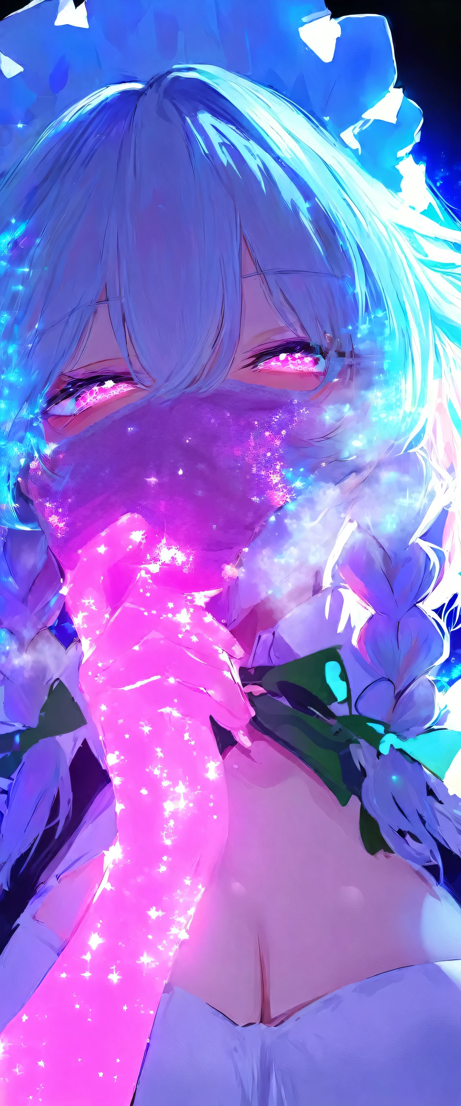 touhou project,Izayoi Sakuya,(beautiful girl: 1.3),masterpiece,Ultra-high resolution,Rich contrast,Very high quality,8k,Highly detailed CG unit wallpaper,Texture,So ridiculous,RAW Photos,Depth of written boundary 1.2,ultra-detailed eyes,Glowing Skin,Glitter Effect,Beautiful glossy lips,Circular Bokeh,(backlighting:1.2),kunka,Scarlet Devil Hall,pof,panties on head,pantyface,excitement,snort,Eyes are hearts,0__11Xx_illu