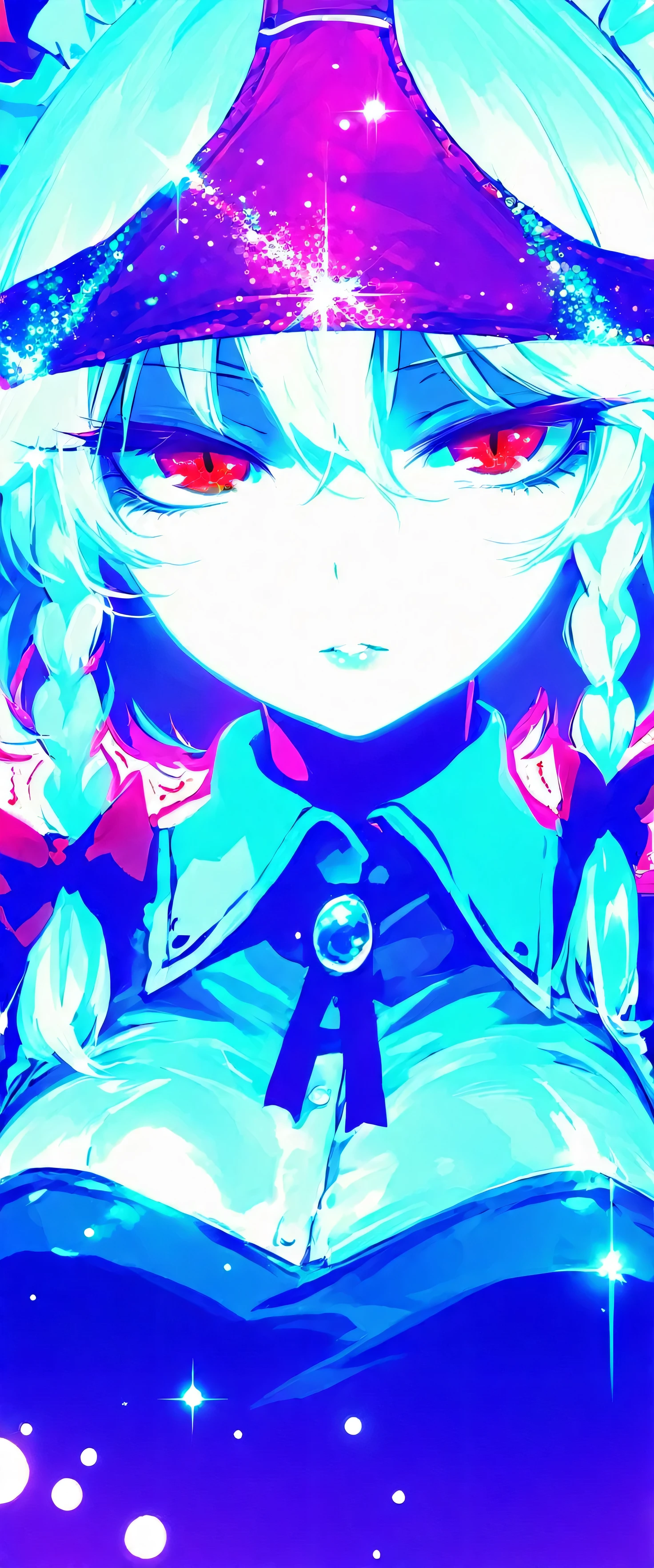 touhou project,Izayoi Sakuya,(beautiful girl: 1.3),masterpiece,Ultra-high resolution,Rich contrast,Very high quality,8k,Highly detailed CG unit wallpaper,Texture,So ridiculous,RAW Photos,Depth of written boundary 1.2,ultra-detailed eyes,Glowing Skin,Glitter Effect,Beautiful glossy lips,Circular Bokeh,(backlighting:1.2),Scarlet Devil Hall,pantyhat,panties on head,0__11Xx_illu,(Remilia Scarlet is trembling with rage in the background.),