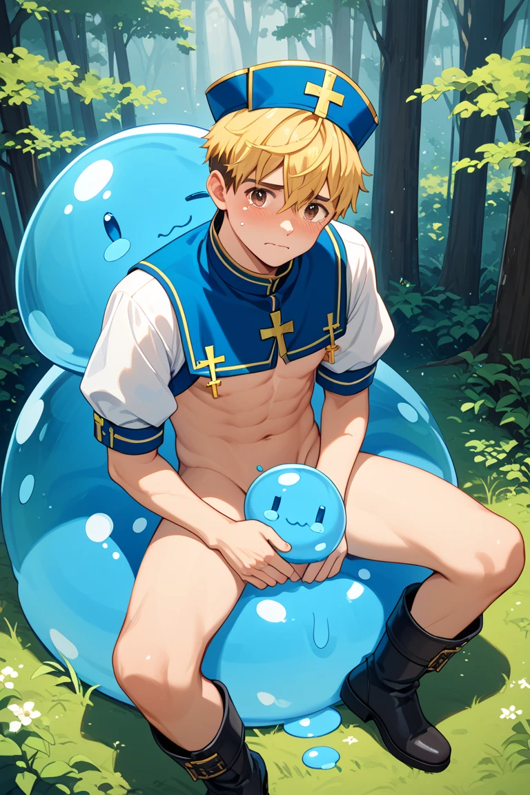 they have /(granblue fantasy/)they have /(granblue fantasy/),(masterpiece, from below,NSFW,best quality:1.2),muscular20Year old man, solo, peniuscular and strong body、Nude,Super detailed,,Beautiful detailed skin, white skin,、(shiny oily skin、Soaking wet:1.3) 、sweaty body, vapour、sexly, (detailed face,blush、Are crying、Screaming:1.2), projectile How、How,large amount of semen、,(penis,gangbang,spread their legs,anal.Sex:1.4)、Black stone wall、Black stone floor、Dark Room