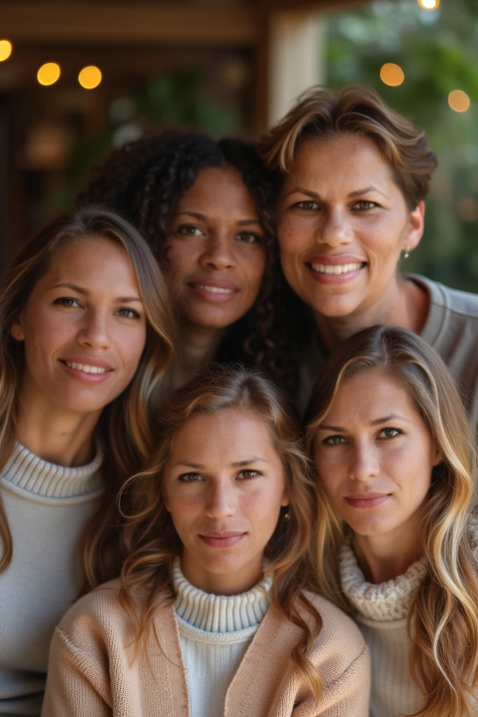 (best quality:1.3), (8K, RAW photo), (realistic, photo-realistic:1.3), high-resolution, ultra-detailed, highly detailed, extremely intricate, film grain, sharp focus, (photo of three 40 year old mature females:1.5), standing, (smile:1.5), (different skin color, different hair color, different body type, different hair style), highly detailed face, highly detailed eyes, (completely naked), (pubic hair:1.4), (highly detailed skin texture, realistic dull skin noise, dry skin, with age-appropriate wrinkles:1.3), full body, standing, front facing, looking at viewer, perfectly-centered, electric lighting, black man, bedroom, (three 40 year old mature females:1.5),