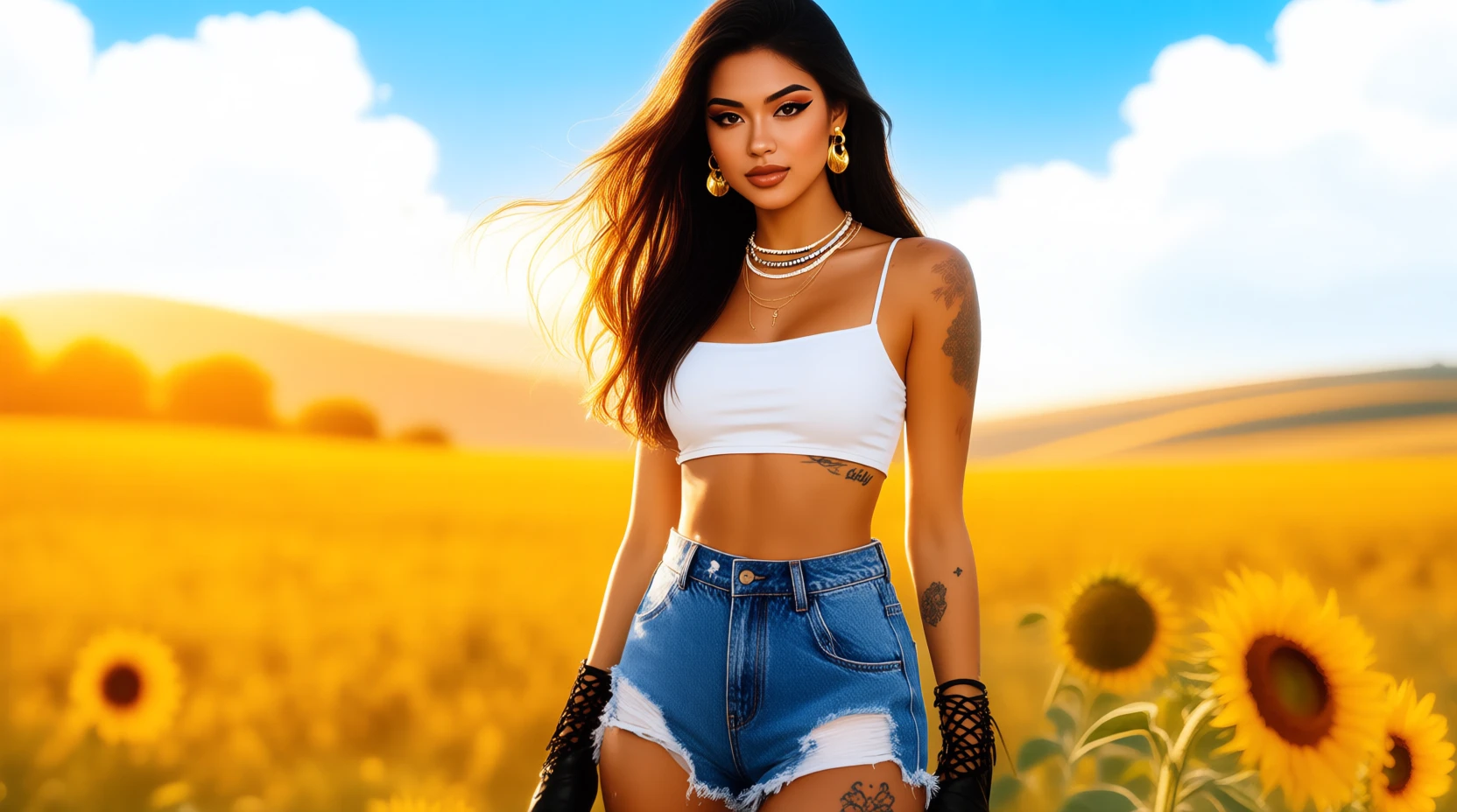 Create a perfect replica of the high-resolution image of singer Rihanna in the photoshoot for her music video so that the image and pixels are in another reality in 8k maximum resolution that is more and more perfect and more realistic when. Not knowing if it&#39;s real or not, that it&#39;s the very, very real image of the singer Rihanna, that she&#39;s already in full body, from head to toe, in the most sensual pose of all, and that her body is wet and her clothes are torn, that it&#39;s like this real percent