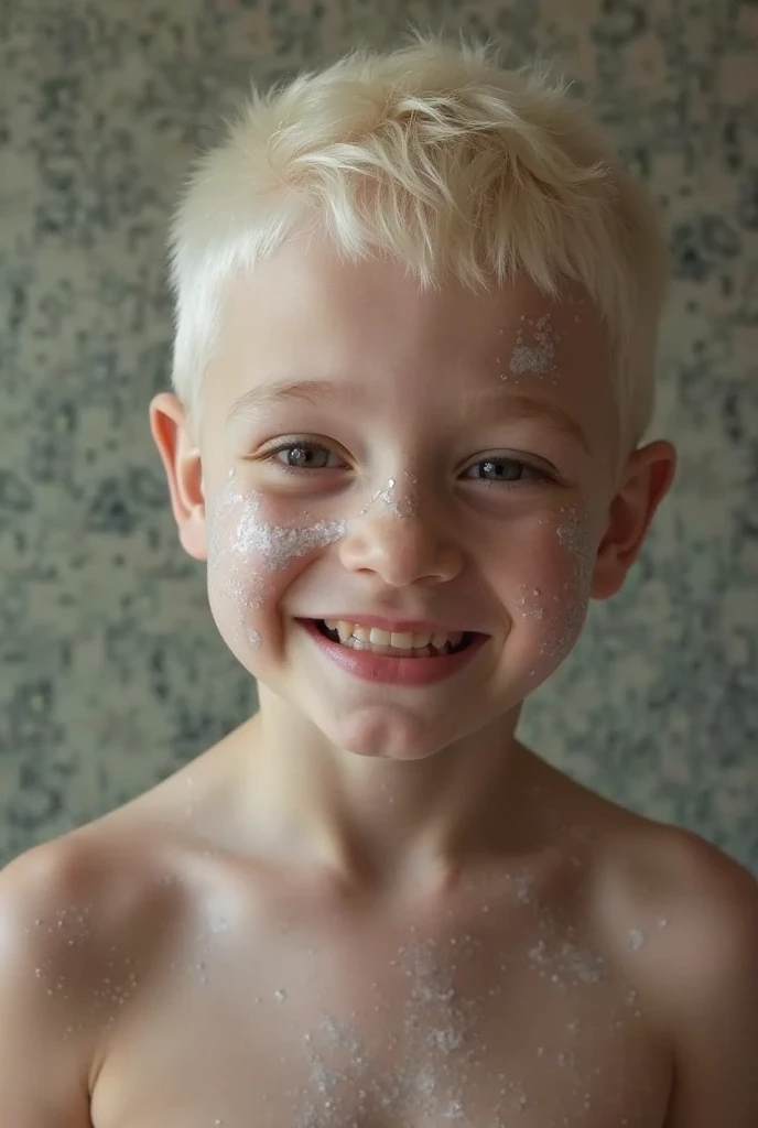 Russian girl at 9 years old Playing in the bath