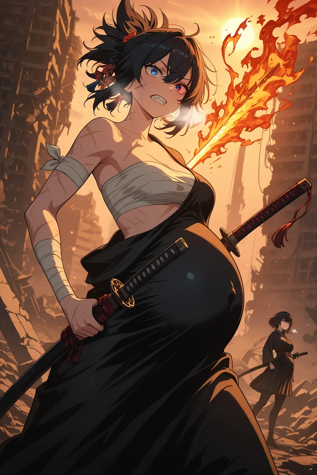 (extremely detailed CG unity 8k wallpaper), (masterpiece), (best quality), (ultra-detailed), (best illustration), (best shadow), (absurdres), 1girl, solo, pefrect face, perfect eyes, large breasts, shining breasts, standing, sfw, safe, nobarakugisakinova, nobara from jujutsu kaisen, nobara, short hair, light brown hair, close the camera, red lace bikini, looking into view, standing