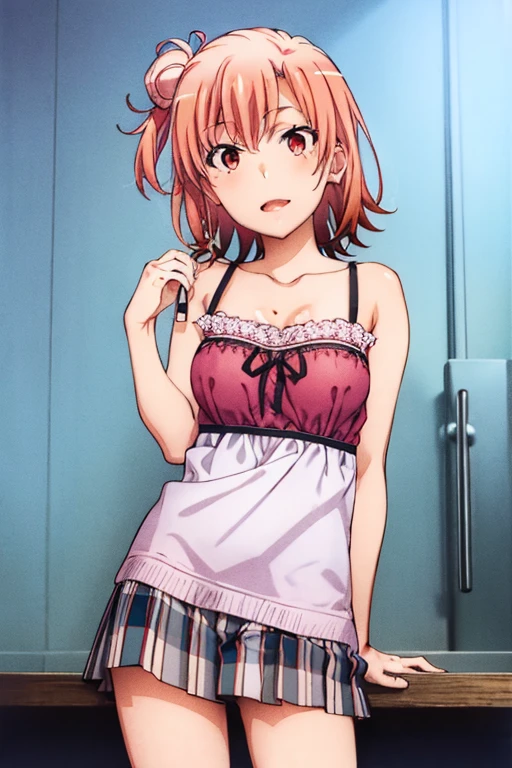 night,surprise,blush,Changing clothes in the girls' room,White shirt,In the process of removing panties,Pleated skirt,Photoreal 1;4,shoulder length brown hair,{high quality pink bra}},from back1;4, {{beautiful medium size breasts 1:4}}, torn shirt, high quality panties,{{schoolgirl}},top quality,cute girl,high quality background, slanted eyes, detailed shirt chest wrinkles,BREAK, {{beautiful blue eye1:4}}, BREAK, five fingers