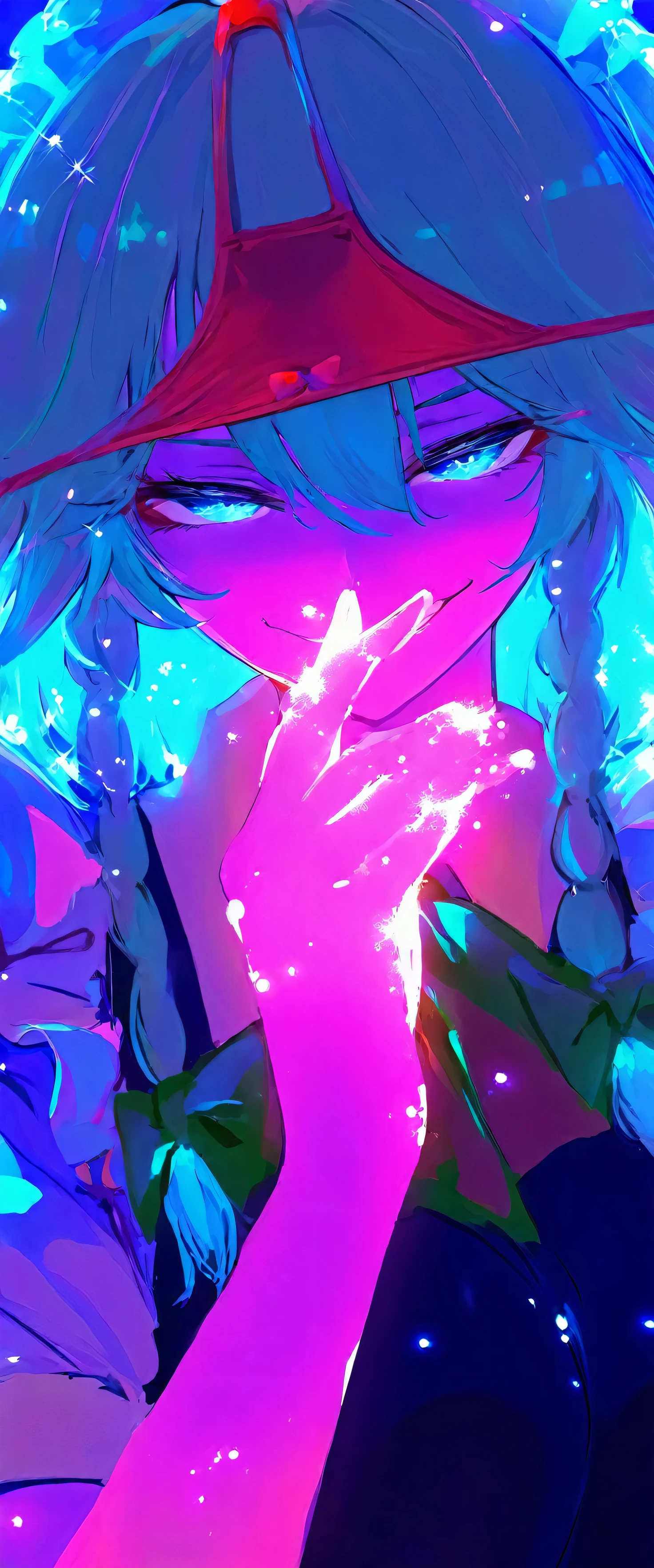 touhou project,Izayoi Sakuya,(beautiful girl: 1.3),masterpiece,Ultra-high resolution,Rich contrast,Very high quality,8k,Highly detailed CG unit wallpaper,Texture,So ridiculous,RAW Photos,Depth of written boundary 1.2,ultra-detailed eyes,Glowing Skin,Glitter Effect,Beautiful glossy lips,Circular Bokeh,(backlighting:1.2),kunka,Scarlet Devil Hall,pantyhat,panties on head,excitement,snort,evil smile,Eyes are hearts,0__11Xx_illu