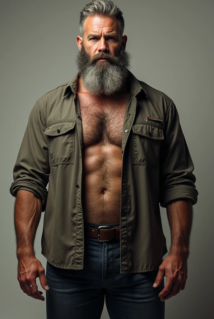 Melancholy，around，artistic conception，big occasion,outside,40 years old,Diffuse light，Chest muscles，, stubble, Europeans and Americans,temple, Muscle tissue, Mature man,Bodybuilder，Dignified and elegant，temperament，short hair,The light is soft,black triangle ,full-body shots,handsome face，In the forest ，in the middle of the night